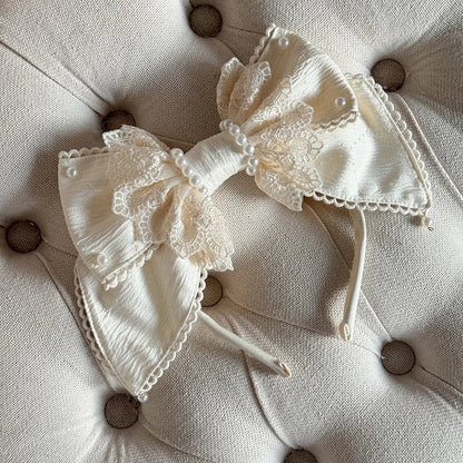 KC Lace Bow (Multi-Colorways) Large Pearl
