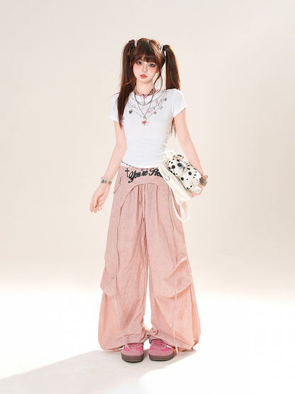 T-Shirt Weiß Rundhals Stern Halskette Print