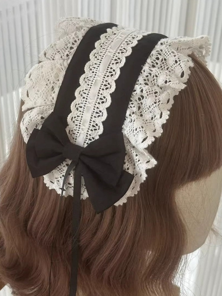 黒ヘアバンド / ピンク