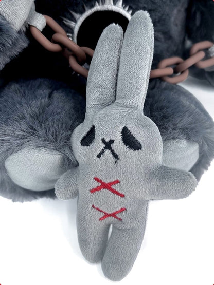 A Two Plush Bunny Guro Crying Masks Detachable Gray Kawaii with Bag Canvas