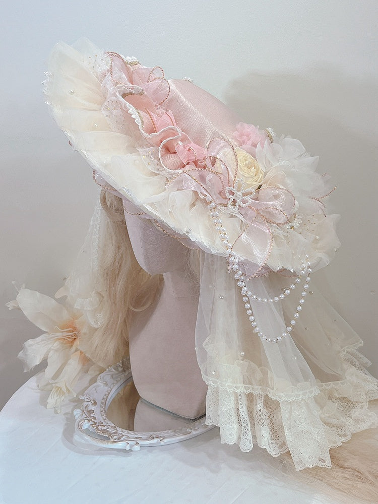 Hat Veil Design Lolita Floral Hanayome Large with