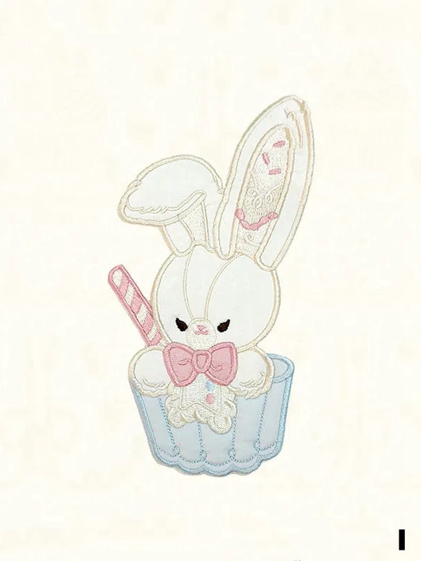 Kitty / Bear Embroidery Brooch Bunny