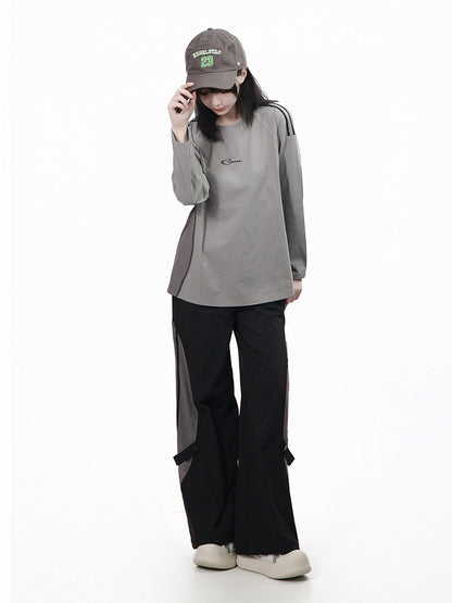 Gray Quick-Dry Long Sleeve Tee with Mesh Panels - PINK SAVIOR