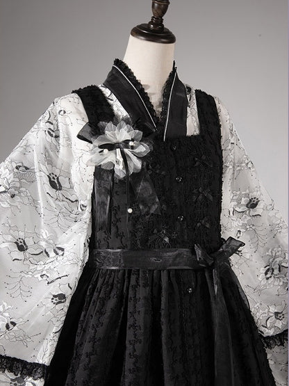 Purple Lace Trim Apron with Bow - Tan Tuan