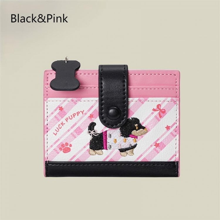 6 Kawaii Embroidery Design Purse Puppy Colors with Coin