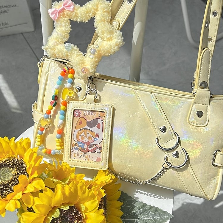 Board Yellow Leather Vintage Shoulder Ita Bag Display PU