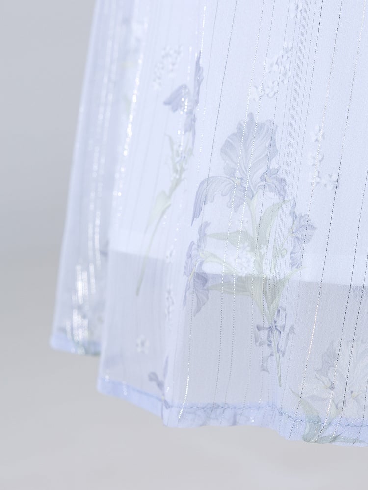 Halter Edward White Floral Piece Neck and One Summer Print Purple