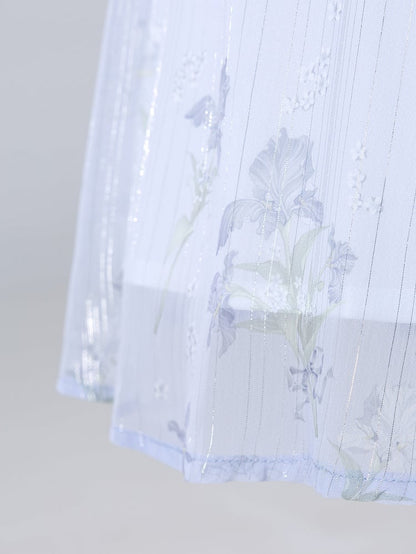 Halter Edward White Floral Piece Neck and One Summer Print Purple