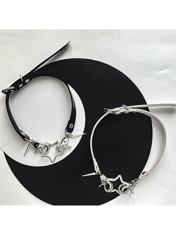 Spike PU Choker with Star Pendant - Kiwi Store