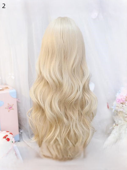 2 Options Light Bangs Long With Beige Wavy Wig 70-75CM