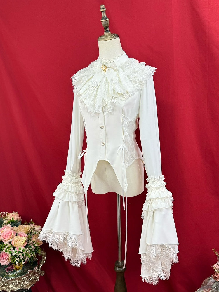 Sleeves Long White Extended with Blouse Lolita Gothic Bell Detachable