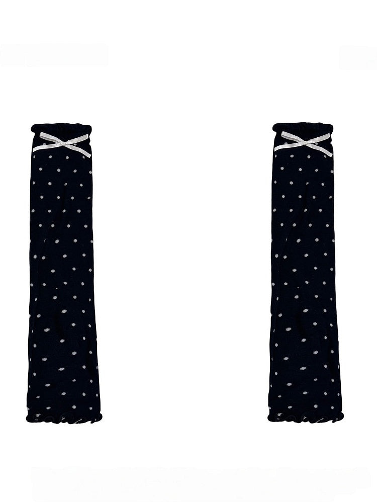 4 Colors Polka Dot Pattern Bow Decorated Ruffled Leg Warmers