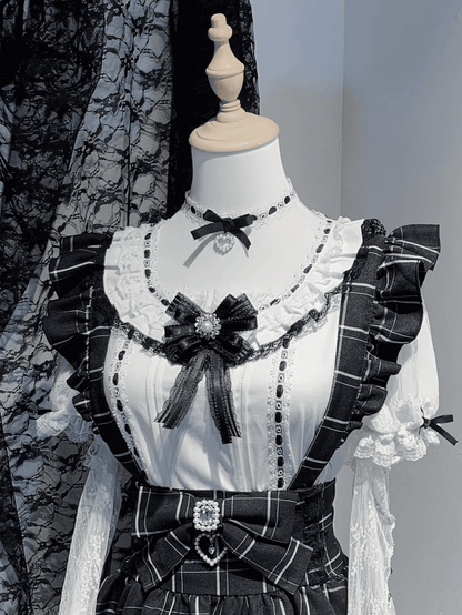 Jirai Kei Kurzarmbluse mit kostenlosem Choker