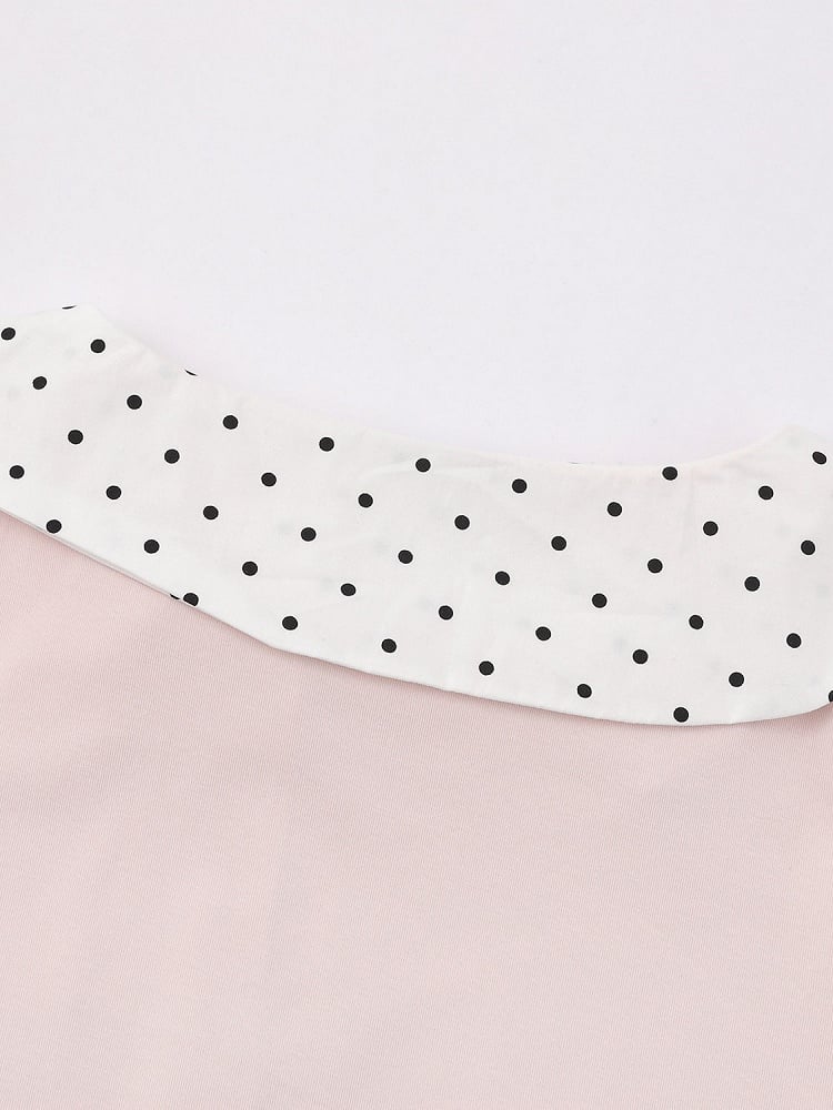 Pink Polka Dot Music Note Tie-Neck Top - Languid Park