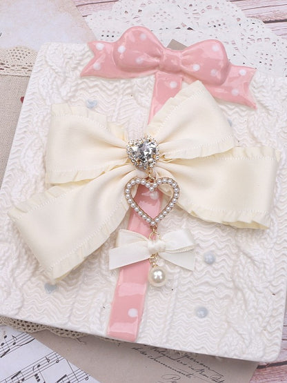 5 Color Charm Bowknot Pearl Options Kei Hairclip Heart Jirai