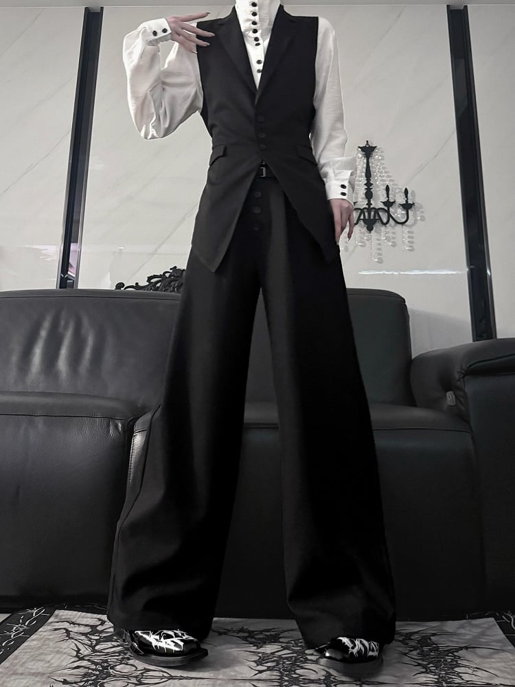 Black Slim-Fit Single-Breasted Waistcoat – Prince Style | Aont