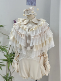 Layered Overlay Ruffles Black Apricot /