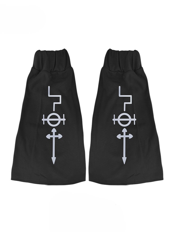 Warmers Leg Black Geometric Print