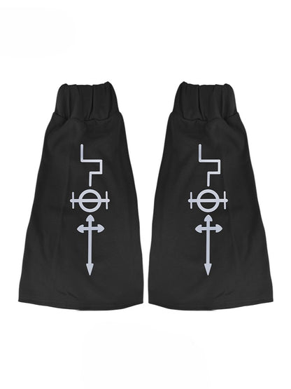 Warmers Leg Black Geometric Print