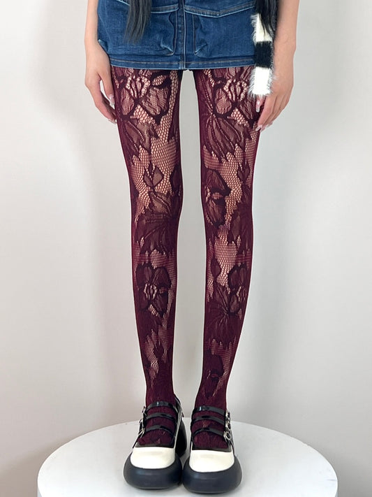 Hollow-out Tights Design Purplr
