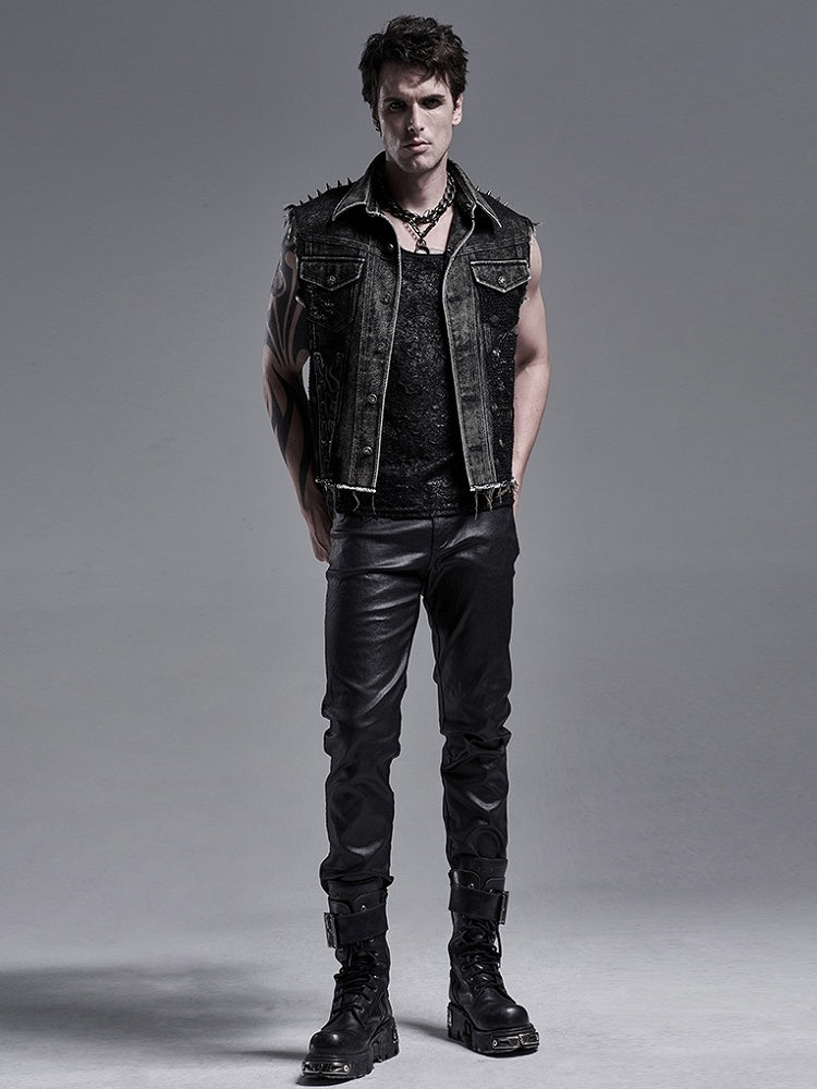 Black Men's Punk Decadent Vest