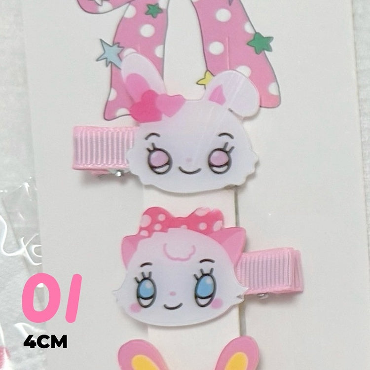 4 options de barrettes à cheveux animaux kawaii