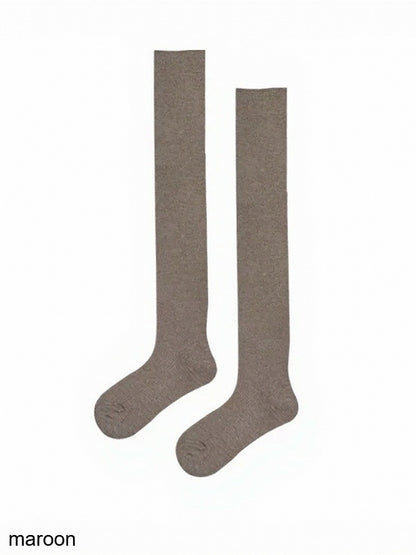 Six-Color Solid Ribbed Overknee Stockings - ModaSwings