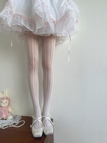 Y2K Tights Hollow-out White