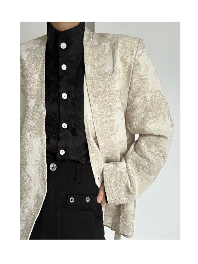 with Black Mandarin Floral Collar Shirt Embroidery Long-Sleeve Lolita Ouji