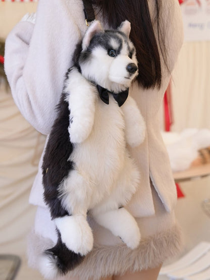 Dog Bag Backpack/Crossbody Realistic Cute Plush