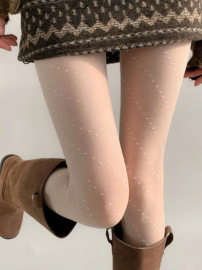 Sheer Dotted Black White Pantyhose /