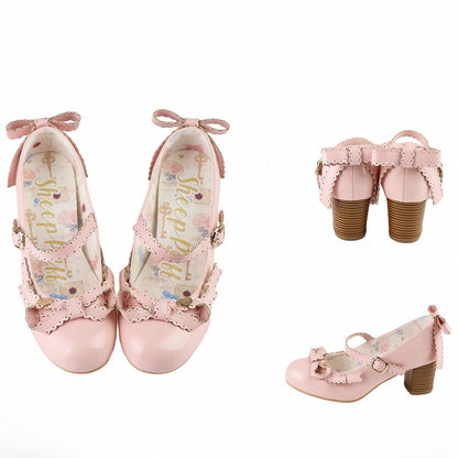 Mary Decorated Top Heart Bow Janes at Pink