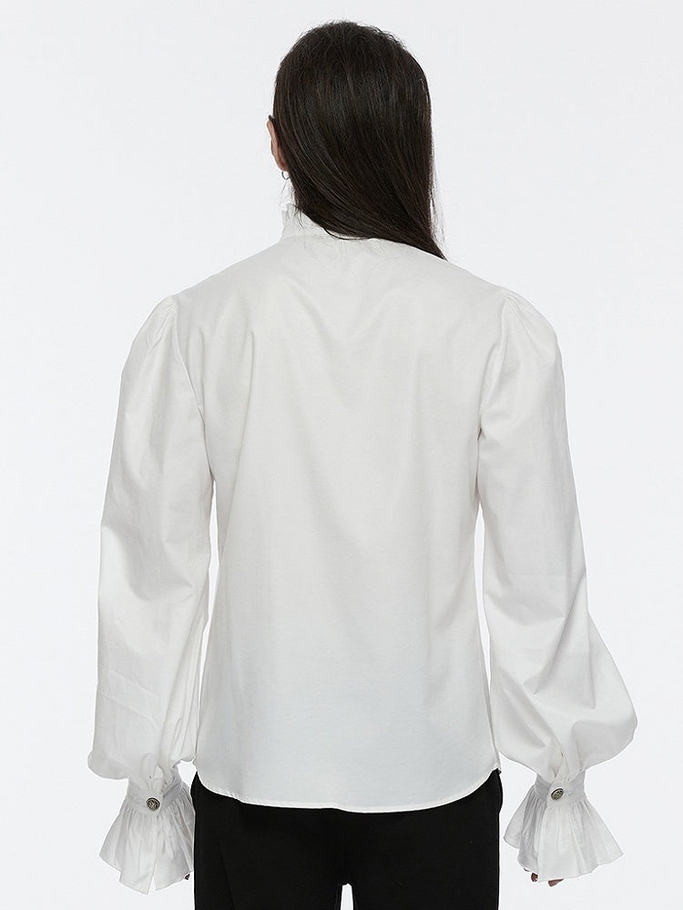 Shirt Goth White Palace Style Men's Retro