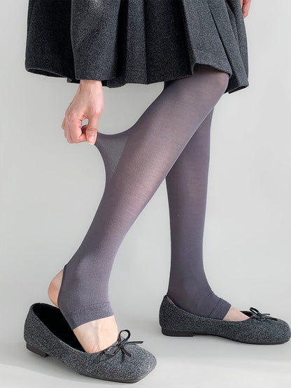 Pantyhose Gray Semi-Sheer Stirrup