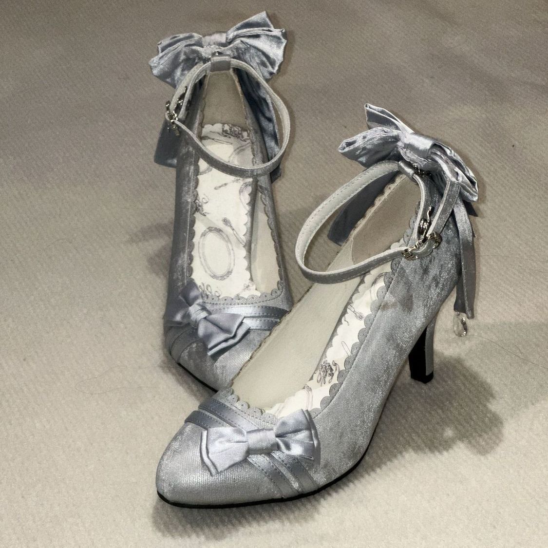 Lolita Satin Stiletto Heels with Bow – Princess Birthday Party Pumps