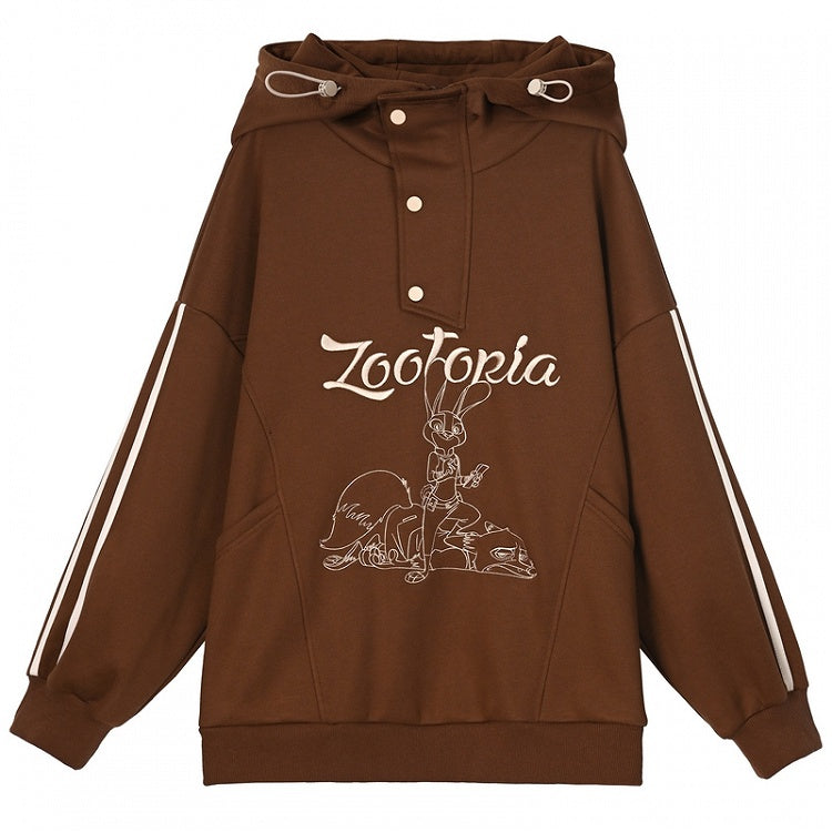 Zootopia Judy und Nick Grafik Braun Hoodie