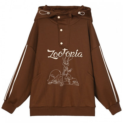 Zootopia Judy und Nick Grafik Braun Hoodie