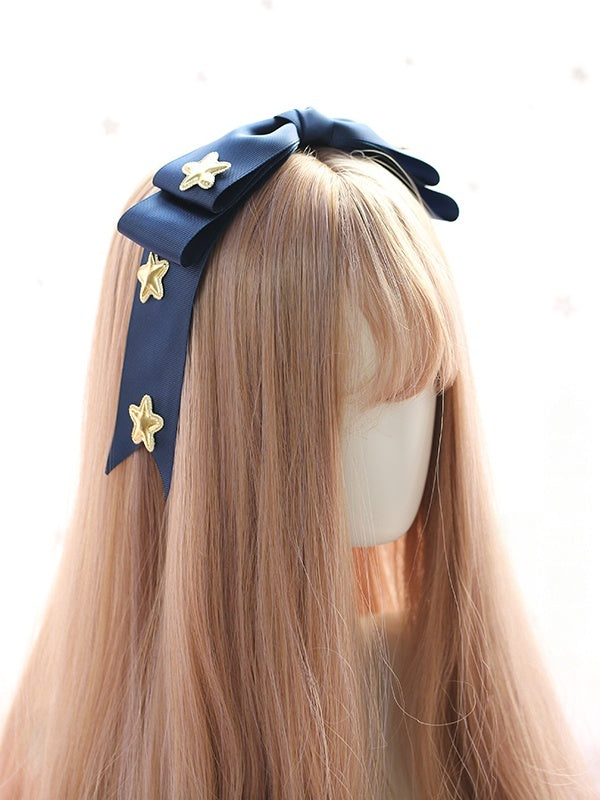 Ribbon Sweet with Blue Dark Decorations Bowknot Golden Large KC Star