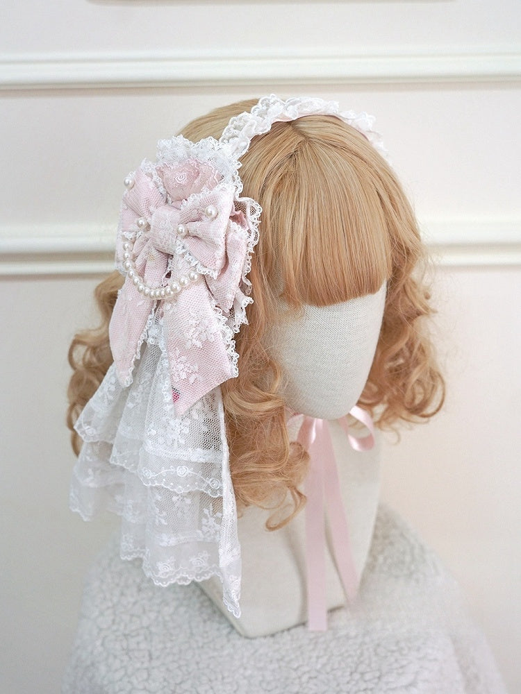 Floral Black / Blue Hairclip Pink