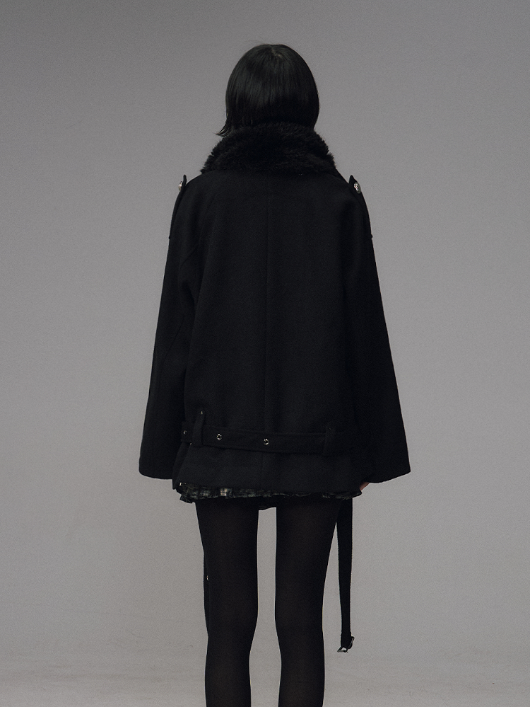 Collar Lapel Jacket with Black Punk