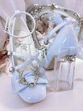 Janes Design Blue Transparent Heel Mary Crisscross with