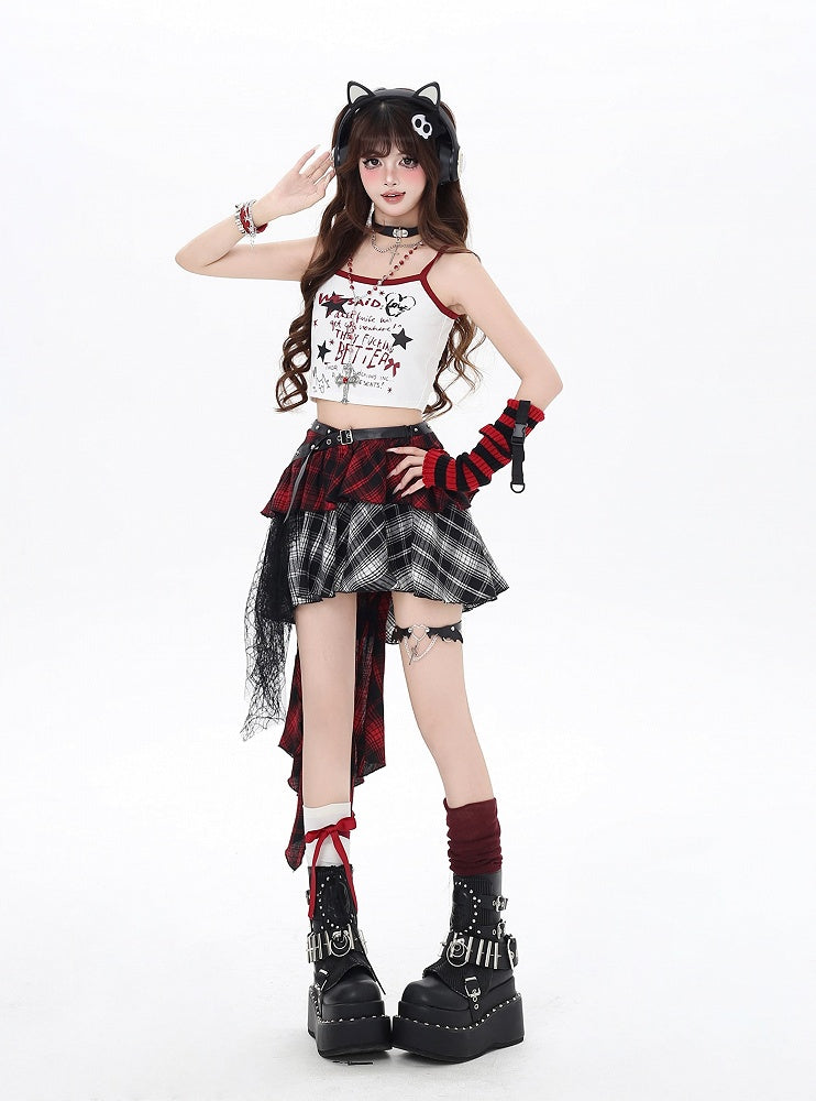 Print Top Colors Graffiti Cropped Cami 5