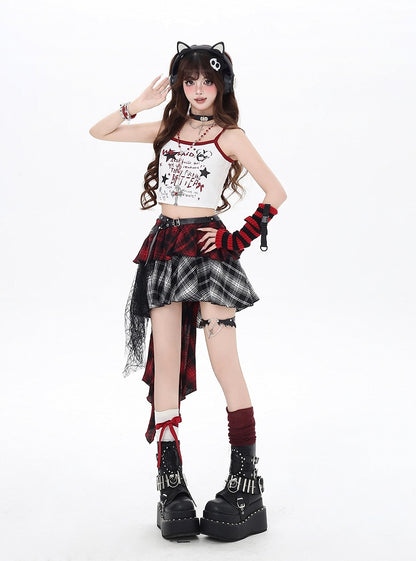 Print Top Colors Graffiti Cropped Cami 5