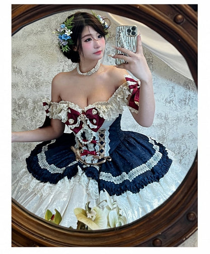 Snow White Lace-up Corset Waist Princess Dress Floor Length Ball Gown