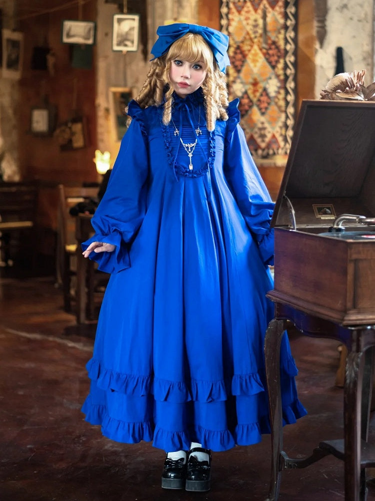 Gothic Lolita Ruffled High Neck Dress - Blossom Herald