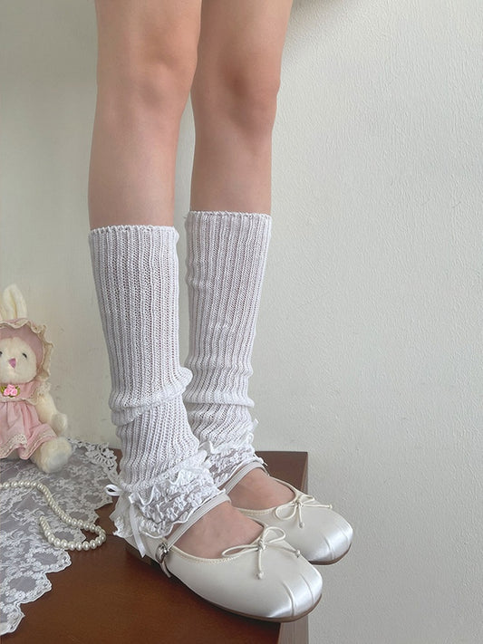 Lace White Leg Ruffle Lolita Trims Warmers