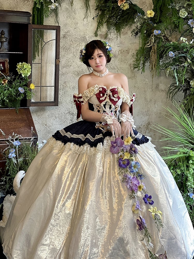 Snow White Lace-up Corset Waist Princess Dress Floor Length Ball Gown