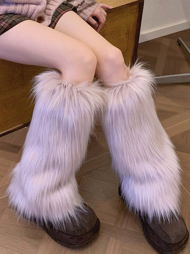 Light Purple Y2K Shaggy Leg Warmers