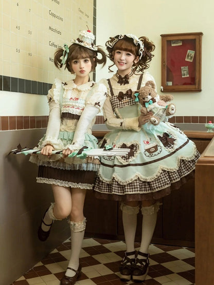 Shape Green Lolita Heart Mint JSK Applique Cake Hem and Embroidery Pompompurin
