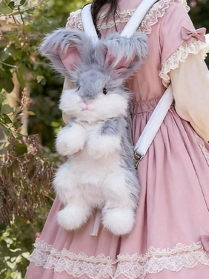 Bag Plush Realistic Backpack/Crossbody Cute Bunny